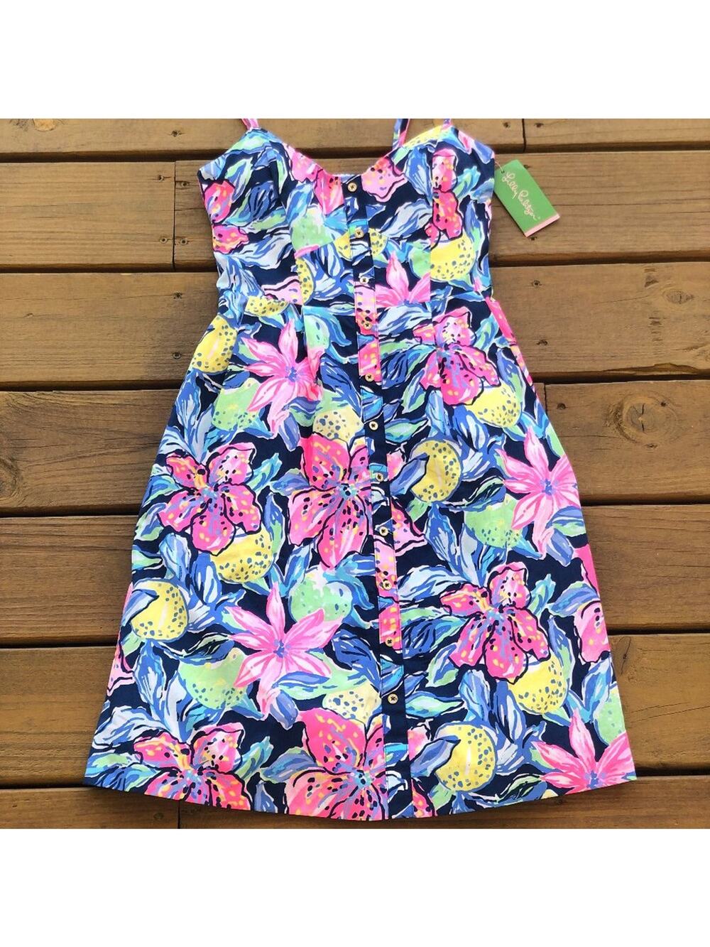 NWT Lilly Pulitzer Easton Dress in Nauti Navy Capri Soleil
